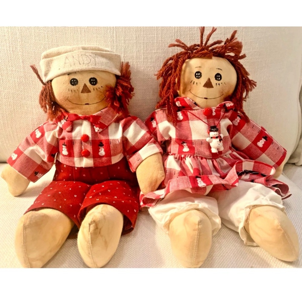 Winter Raggedy Ann & Andy 13” Dolls